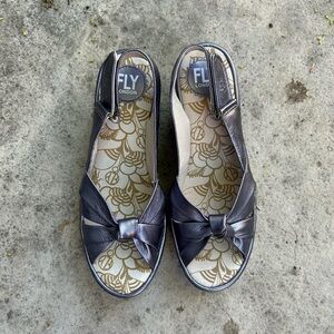 Fly London Yakin Pewter Wedge, size 38